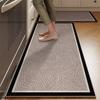 Mat For Kitchen Runner Rug Set Water-Absorbing Non-Slip Floor Mats Long Carpet Brown Imitation Linen Home Decoration Rugs