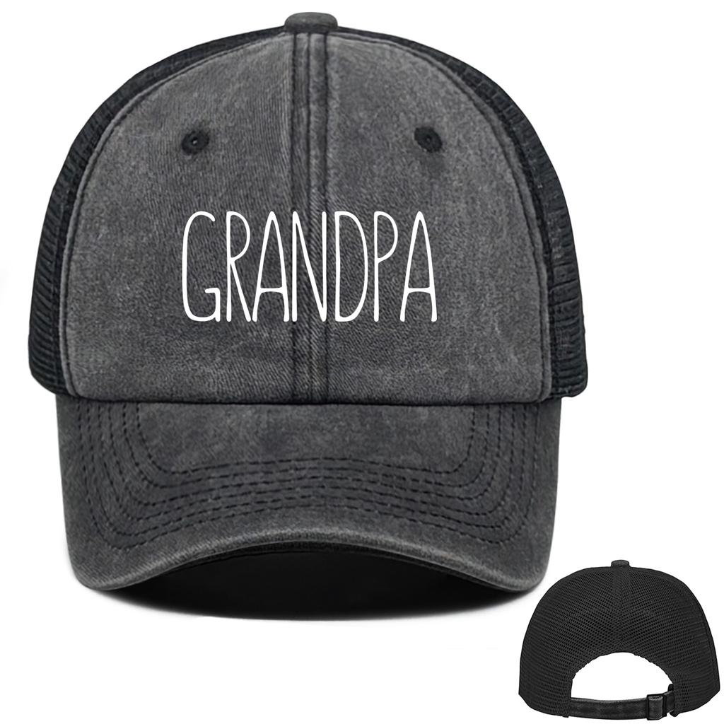 DAD And MOM Mesh Cap Adjustable Trucker Hat Grandpa Grandma Caps Distressed Snapback Baseball Cap Ideal Choice For Family