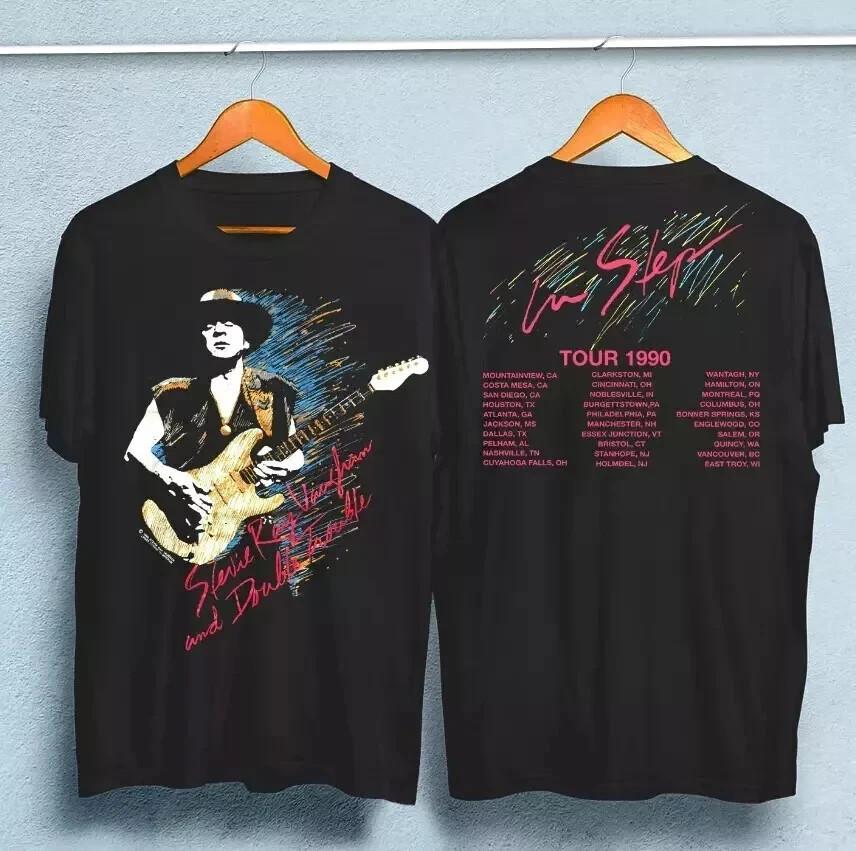 Vaughan Ray Stevie 1990 Tour Step Vintage T-Shirt Reprints Gift for Fans All Siz XXXXL