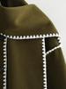 Autumn 2023 Women's Cross-Border Street Fashion Woolen Coat with Scarf Embellishments.