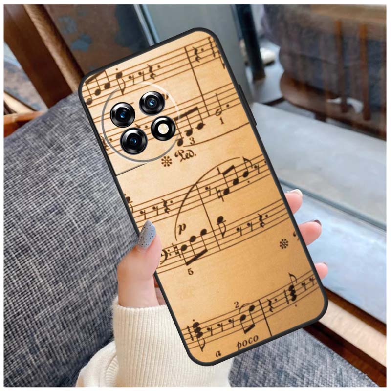 Music Note Symbol Piano Case For OnePlus 13T 8T 10T 9 10 Pro 15 13 12 11 13R 12R Nord CE 5 2 3 4 Lite N20 N30 Coque