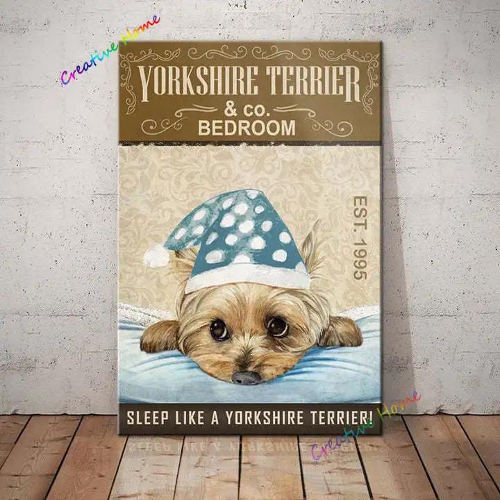 Yorkshire Terrier Dog I Am Your Friend Your Partner Your Yorkie Tin Sign Art Metal Wall Decor Wall Panel Vintage Plaque 20x30cm