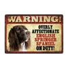 Cartel de Metal Divertido de Advertencia para Perros Decoración de Pared 20x30cm