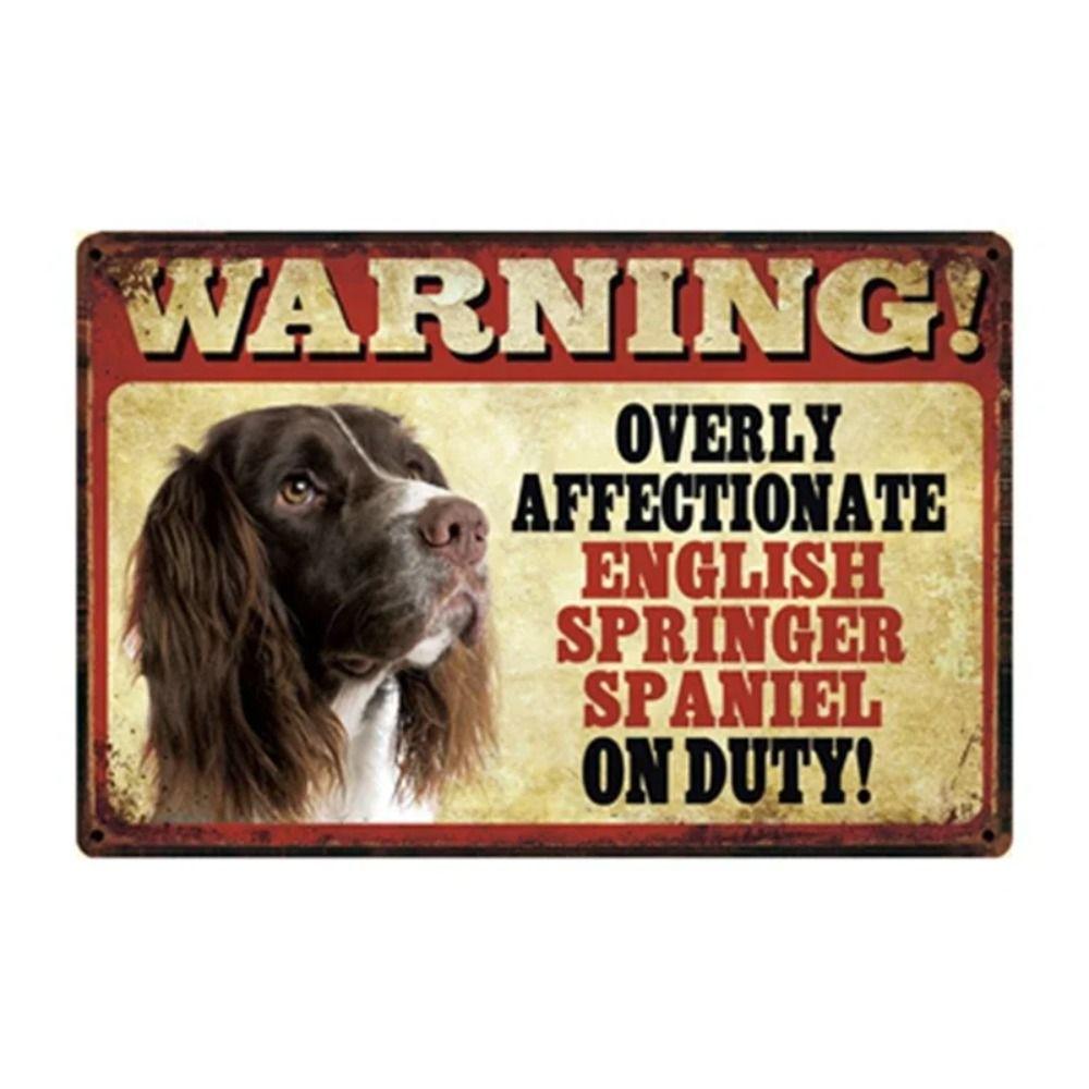 Cartel de Metal Divertido de Advertencia para Perros Decoración de Pared 20x30cm