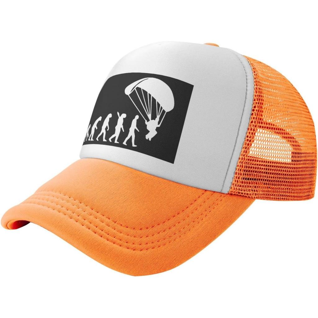 Paragliding Evolution Trucker Hat Polyester Mesh Baseball Snapback Cap for Adults Casual