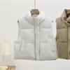 Women S Stand Collar Sleeveless Short Vest Solid Color Casual