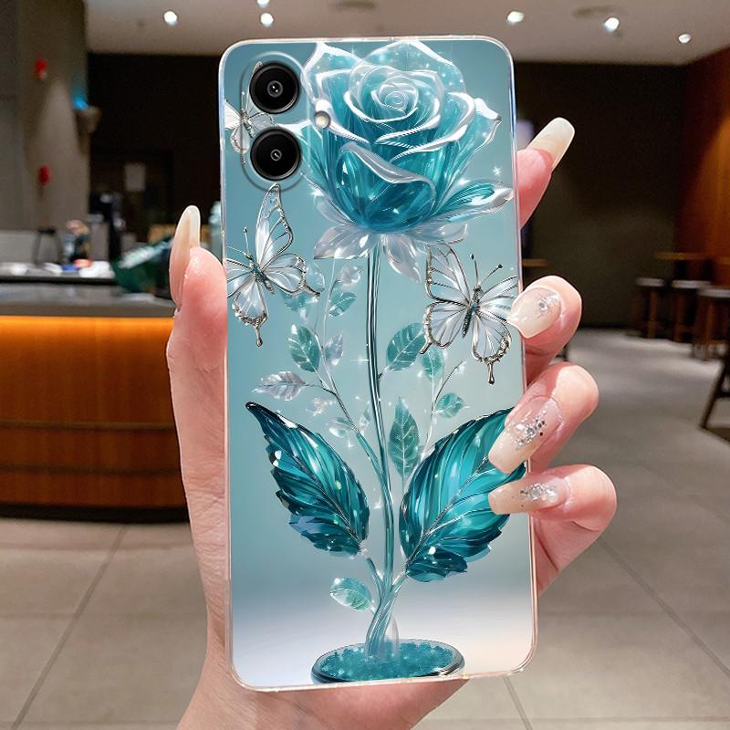 For Samsung A07 2025 Clear Phone Case Luxury Butterfly Flowers Casing For Samsung Galaxy A07 SamsungA07 A 07 Silicone Back Cover
