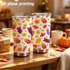 591ml Car Tumbler Autumn Maple Leaf Elements Straw Cup Leakproof Tumbler Portable Tumbler Insulated Travel Cup Metal Drink Mug