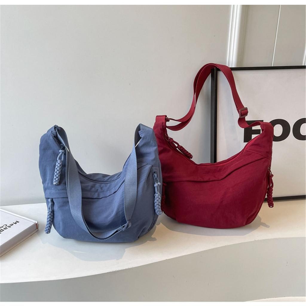 Halbmond-Tasche für Damen Herren Nyl Umhängetaschen Mehrere Taschen Schulter-Umhängetasche Leichte Nyl Knödeltasche Trend Umhängetasche