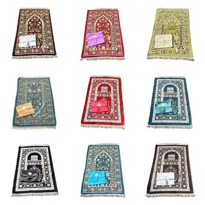 Color Prayer Rug Praying Carpet With Prayer Beads and Bag Enhances Prayer Experience And Safety
