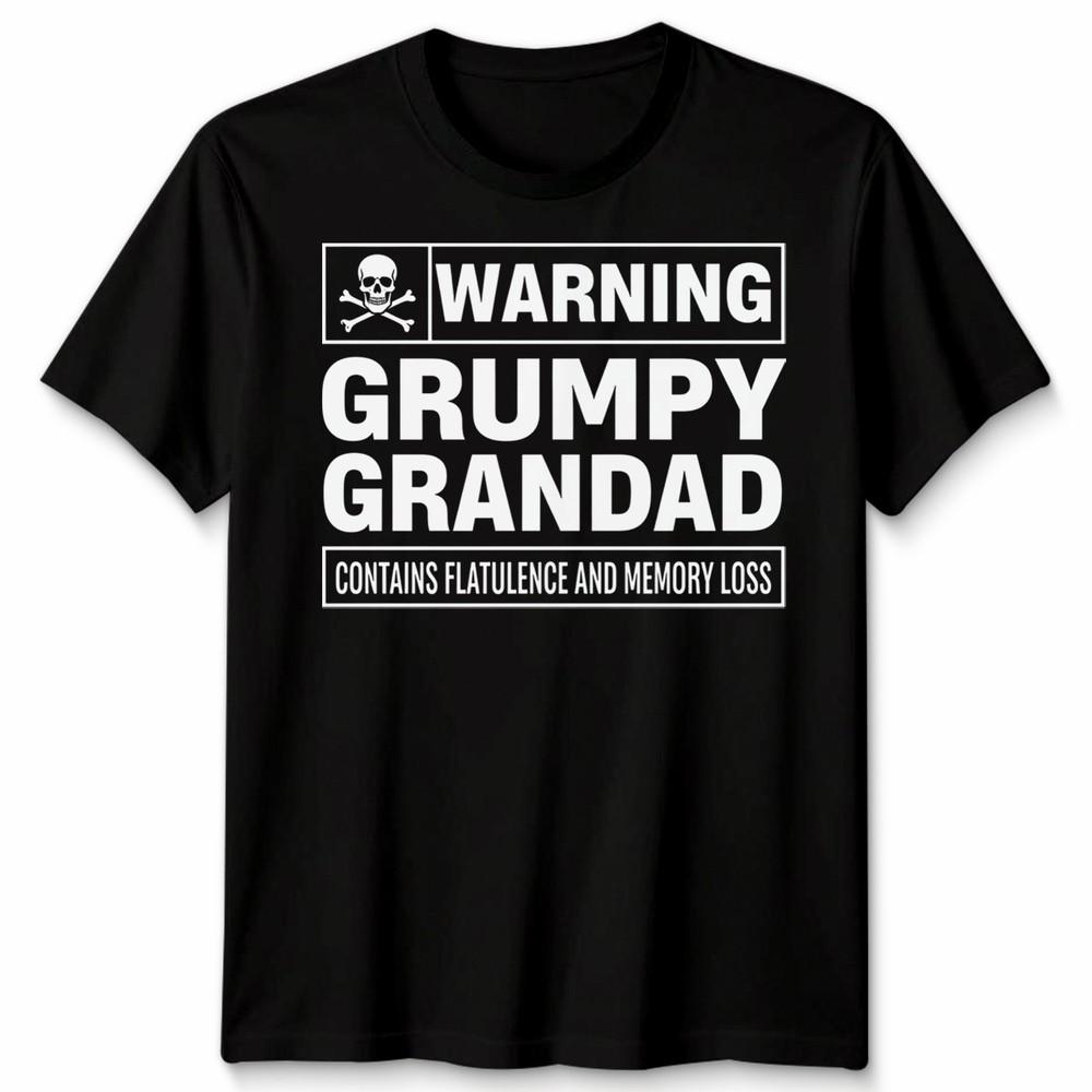 Warning Grumpy Grandad Unisex T Shirt Funny Gift Xmas Present Fathers Day Tee