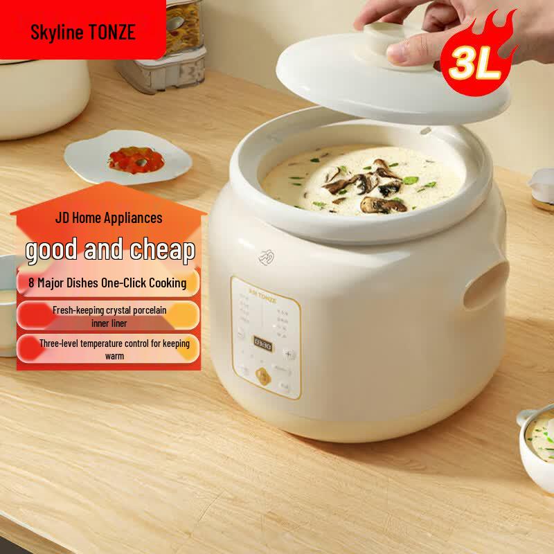 TONZE 3L Fast Electric Stew Pot CN plug (adapter included)