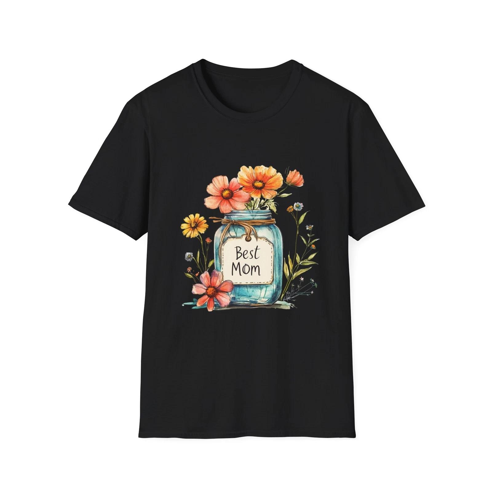 Floral Best Mom T-Shirt - Perfect Gift for Mother s Day, Birthday, Family L