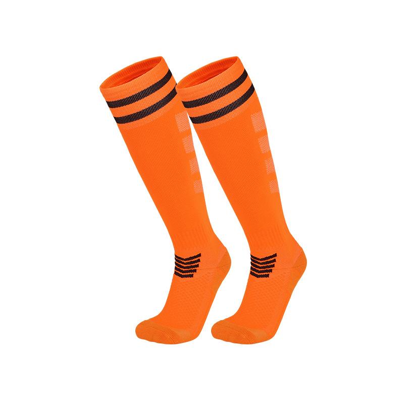 

Free Shipping Summer Adult Children S Football Socks Over Knee Leg Guards Board Sports Socks Non-Slip Towel Bottom Long Tube Football Socks s size (28~33 shoe size) помаранчевий