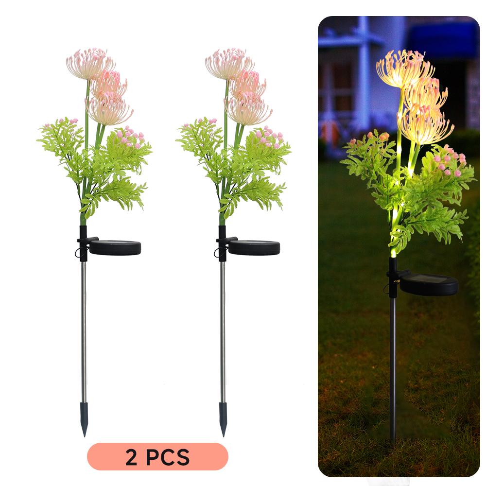 Solar Garden Flowers Lights Garden Decoration Yard Decor with Glowing Flowers & Stem Outdoor Lights Stake Lamp Lawn Lights