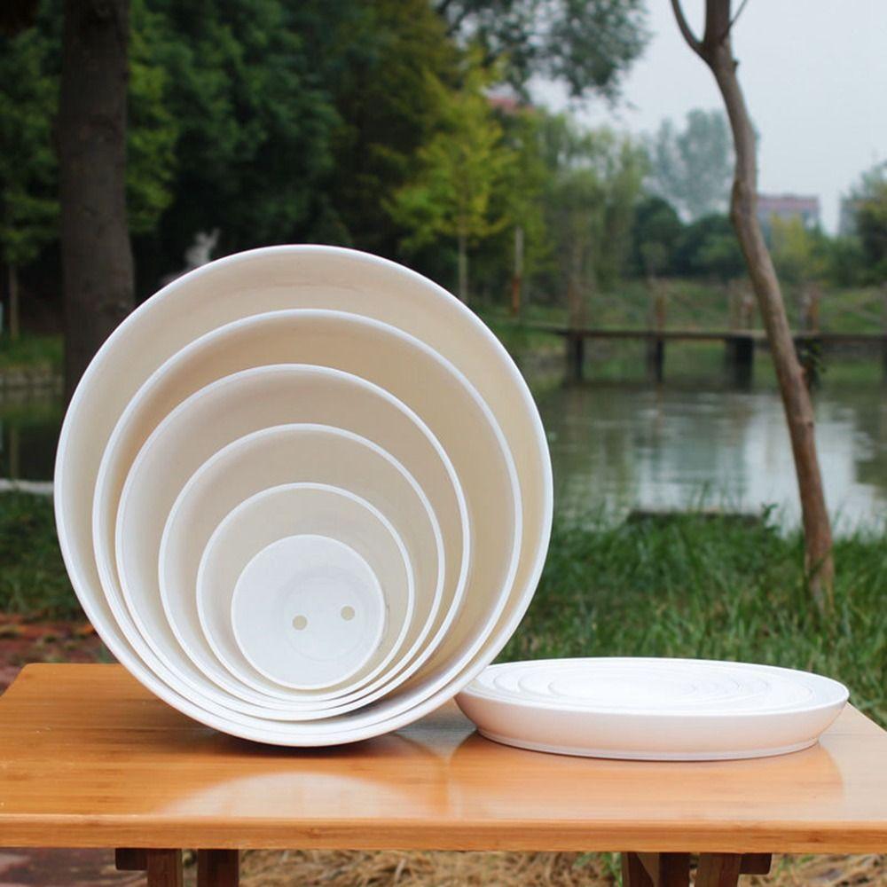 S podnosem Plastový květináč Bílý Imitace porcelánu PP Pryskyřice Květináč Domácnost