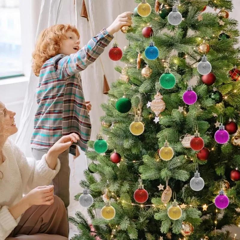 3CM Mini Christmas Balls Colorful Ball Xmas Tree Hanging Pendants Ornaments for New Year Party Home Decor Supplies Wholesale