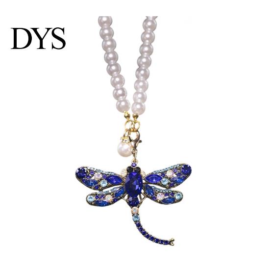 Car Decoration Pendant Rhinestone Dragonfly Hanging Ornament Bling Rearview Mirror Stylish Accessory for Vehicle Sparkling Interior Women