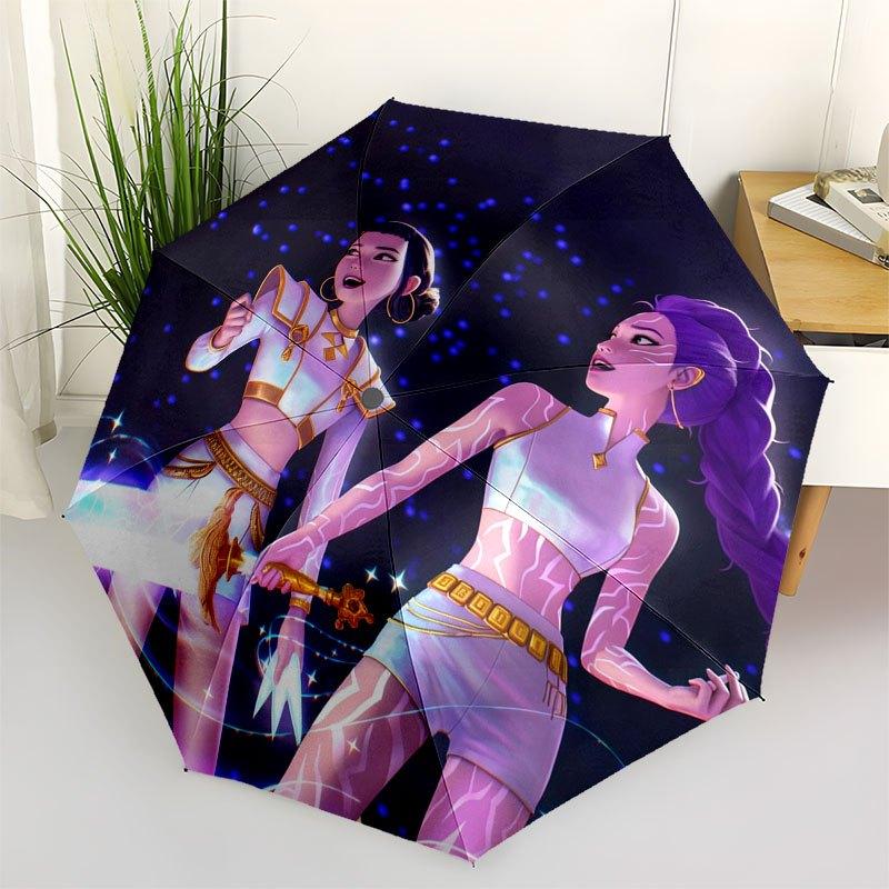 Electricity Theme Crop Top with Lightning PrintUmbrella with Cute Design,Portable 3-Fold Compact Umbrella for Men&Women,Valentine s Day Moth