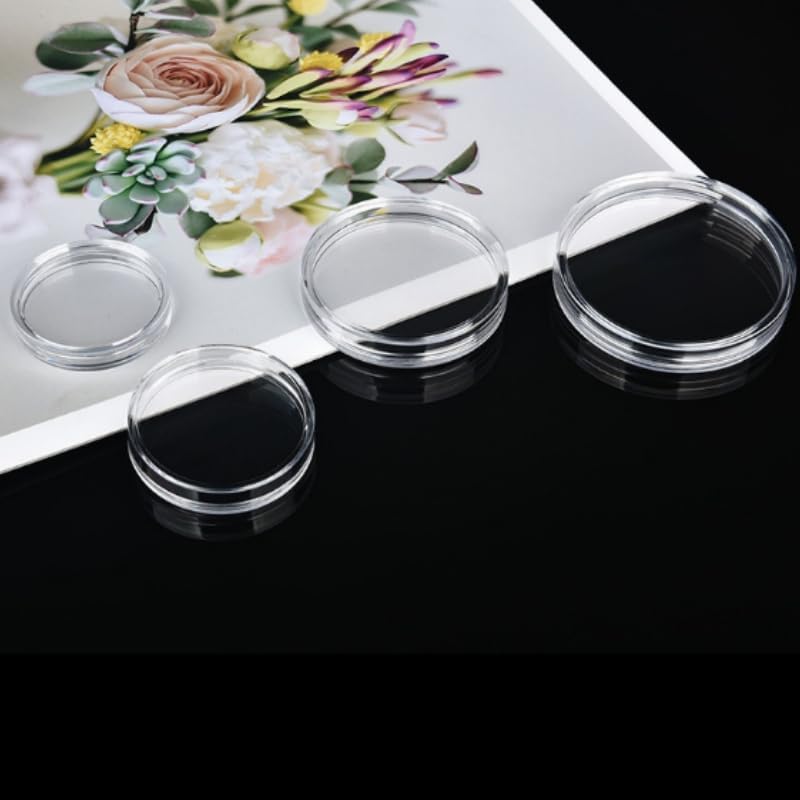 100 Pieces 18mm Coin Holder Capsules, Airtight Circular Clear Plastic Coin Containers, Secure Coin Storage for Collectibles, Commemorative Coins