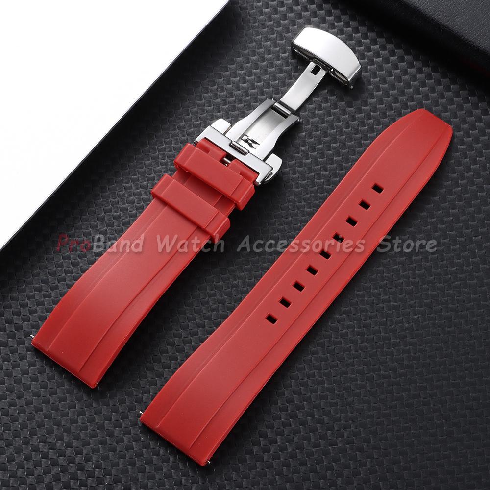 18mm 20mm 22mm 24mm Silikon-Uhrenarmband für Omega für Seiko Armband Wasserdichtes Gummi-Uhrenband Schnellverschluss Herrenarmband