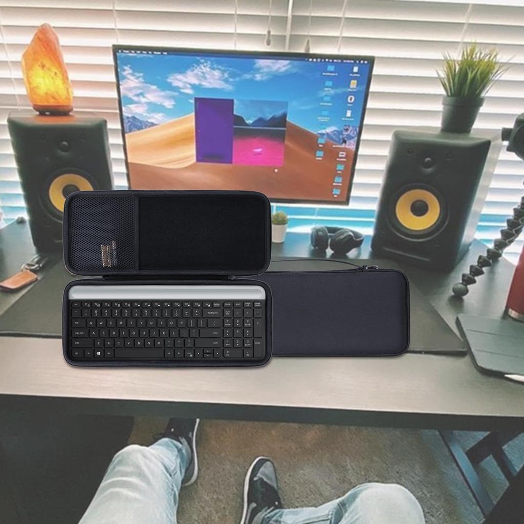 Lebakort Storage Case Compatible with Logitech MK470 Slim Wireless Keyboard and Pebble M350 Wireless Mouse (Pink Case)