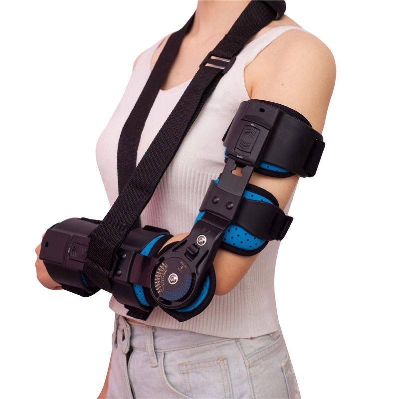 Cotier cu balamale cu curea, rază de mișcare reglabilă Imobilizator pentru cot, suport pentru recuperarea rănilor, braț de sprijin pentru articulație
