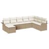 Garden Sofa Set with Cushions 8 Pcs Beige Poly Rattan