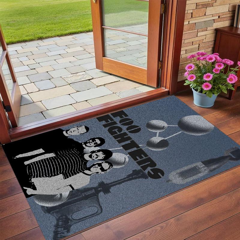 Crystal Velvet Rug Soft Non Slip Indoor Floor Mat Home DecorFoo Fighters