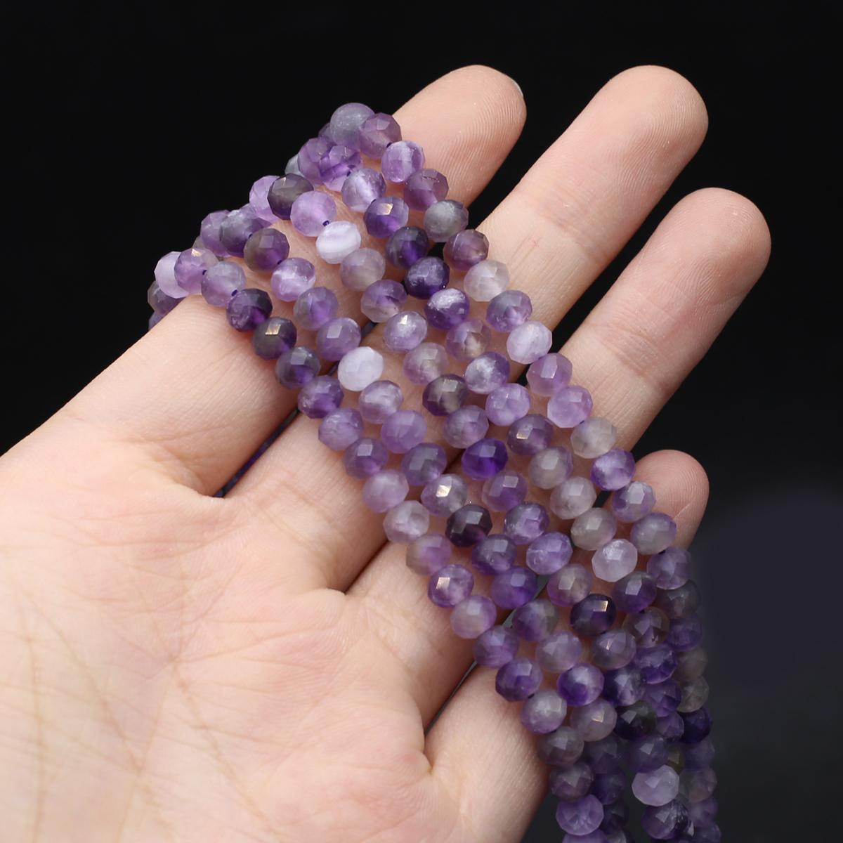 

Граненые бусины из натурального камня, аметист/иолит, 4x5 мм, подвески для изготовления ювелирных изделий, ожерелье, браслет, серьги, аксессуары Amethyst-4x5mm