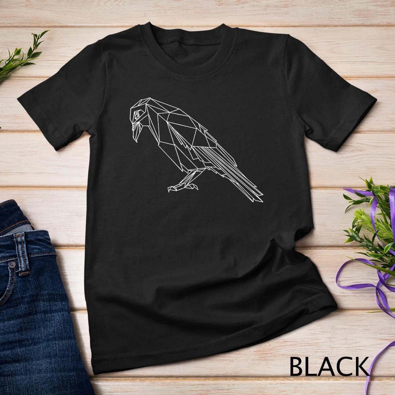 

Polygonal Geometric Crow Raven Goth Gothic Women Girls Men T shirt S чёрный