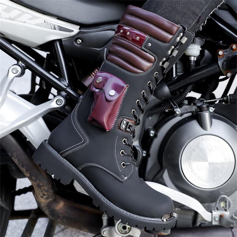 Pánské vysoké motocyklové boty Niche Cool Design s přezkou na opasku pro rytíře Pánské boty Retro Britské pracovní boty Botas Hombre
