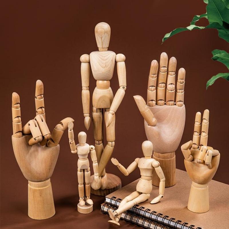 5.5/8/12/16inch Wooden Hand Body Draw Action Toys Figures Drawing Sketch Mannequin Movable Home Decor Artist Models Jointed Doll