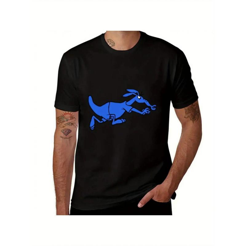 Men'S Loose-Fitting White T-Shirt Featuring The Famous Blue Elise Anime Character Design - Relaxed Crew Neck Short Sleeve Top, Year-Round Comfort for