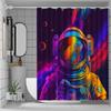 Cosmic Astronaut Shower Curtain: Embrace the Vibrant Art Design, Soft Fabric, and Galactic Vibes for Your Unique Bathroom