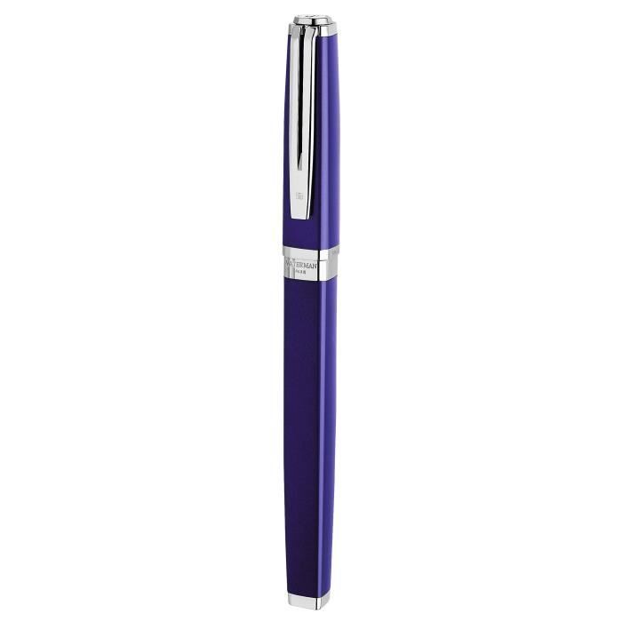 Stylo Plume - WATERMAN - Exception - Noir - Plaqué Argent - Plume Fine 18K