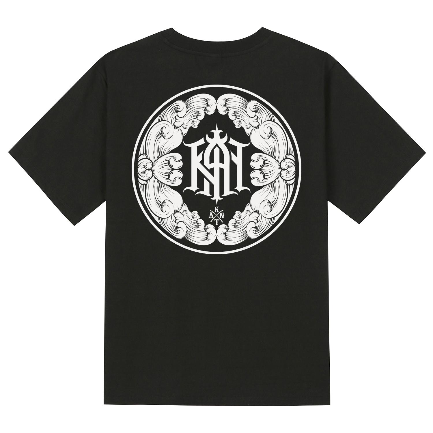 Khan 6312 Ktb0118 Flower Khan Short Sleeve T-Shirt - Black Black/L