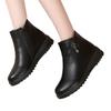 Casual shoes winter velvet soft leather cotton shoes women's warm non-slip flat sole middle-aged leather shoes soft sole medium and short boots