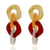 Statement Acrylic Long Link Chain Drop Earrings for Women Brincos Vintage Big Resin Geometric Dangle Earring Fashion Jewelry