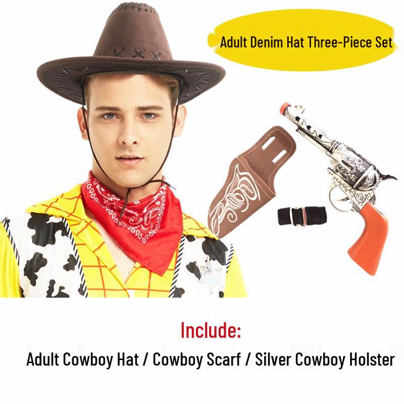 Western Cowboy Halloween Costume Set for Adults & Children - Perfect for Parent-Child Performances