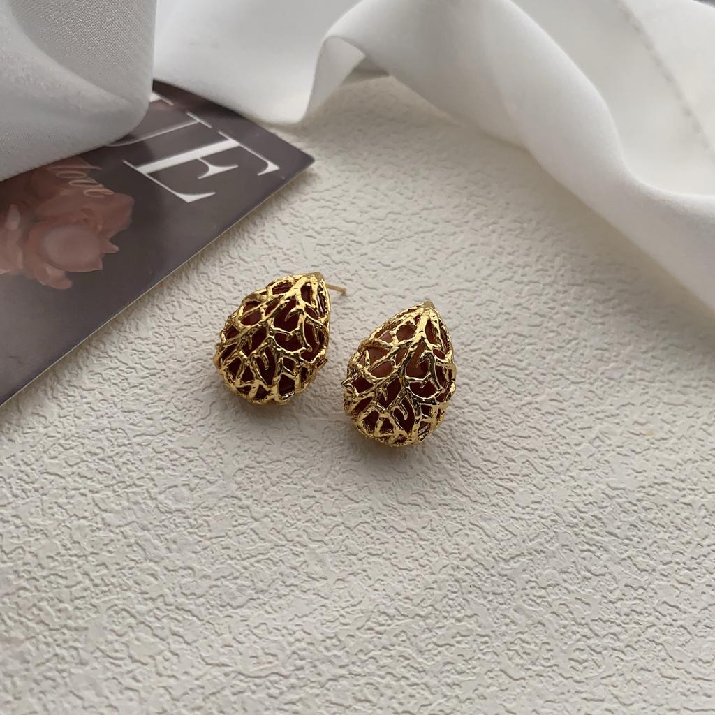 Cercei retro francezi cu șurub, nu se ciocnesc cu stilul, temperament versatil, simț unic al designului, cercei retro cu culori contrastante pentru femei