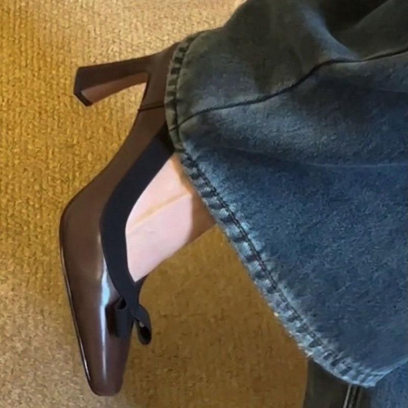 Fashion Retro Round Toe Elegant High Heels Ladies Cross Straps Shallow Fashion Designer Party Dress Shoes Women Pumps Zapatos De Mujer