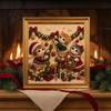 Creative Hobby for Women Christmas Cat Faux Pearl Art Kit with Frame, Kitty Painting DIY Beginners Kit, 3D Bead Wall Craft Adults, Handmade