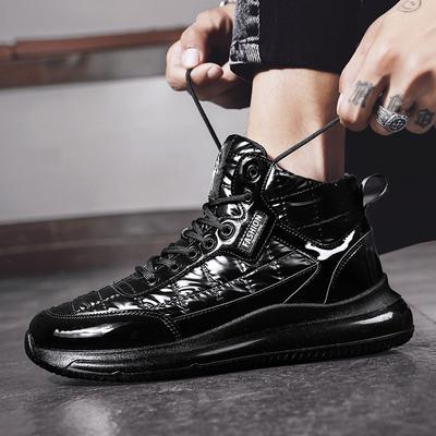 Scarpe Casual da Uomo Outdoor Confortevoli Scarpe da Ginnastica da Uomo Traspiranti alla Moda Scarpe Alte in Pelle PU Zapatillas Hombre