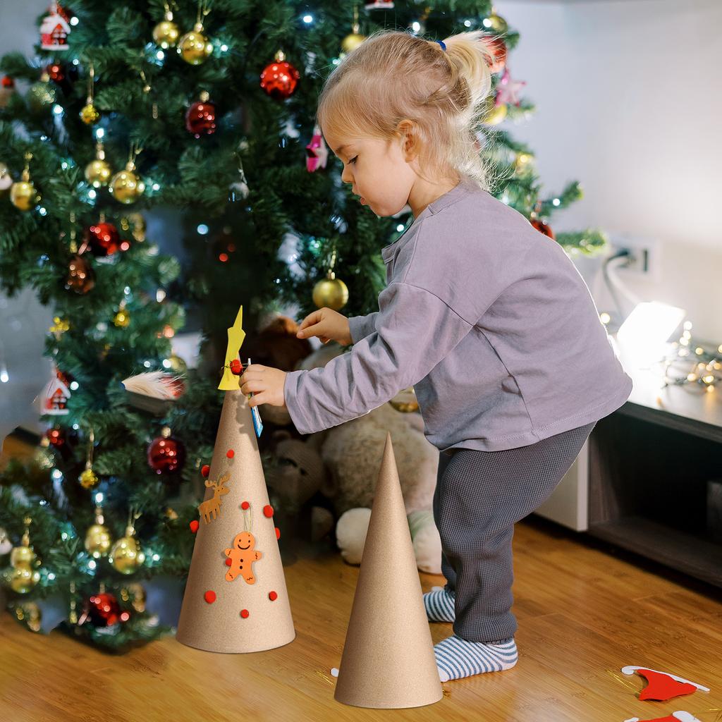 16 Pcs Christmas Paper Mache Cone Open Bottom Cardboard Craft Cones Cardboard Tree Cones Christmas Tree Gnome Ornament