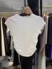 Streetwear Gothic Style T Shirt With Pleated Short Sleeves For Casual Summer Wear