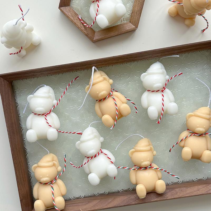 Christmas Tree Candle Christmas Decorations Cute Xmas Tree Bear Candle Decoration Christmas Gift 2025 New Year Party Supplies