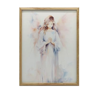 Angelic Delicacy In Pastel Angelic Delicacy In Pastel, 30X40 Cm, Dark Brown Wooden Frame, 230 Gsm Matte Paper