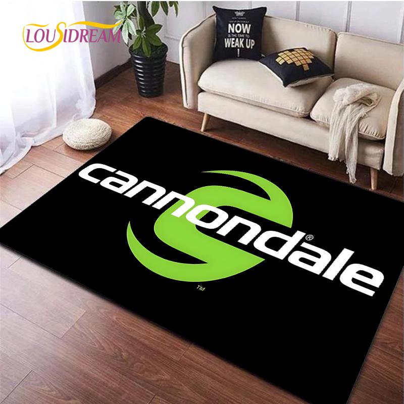 Tappeto con logo di bicicletta per Soggiorno Camera da letto Tappeti Cucina Bambini Porta Tappetino Antiscivolo Regalo di compleanno Oggetti di scena fotografici Alfombra Tappeto