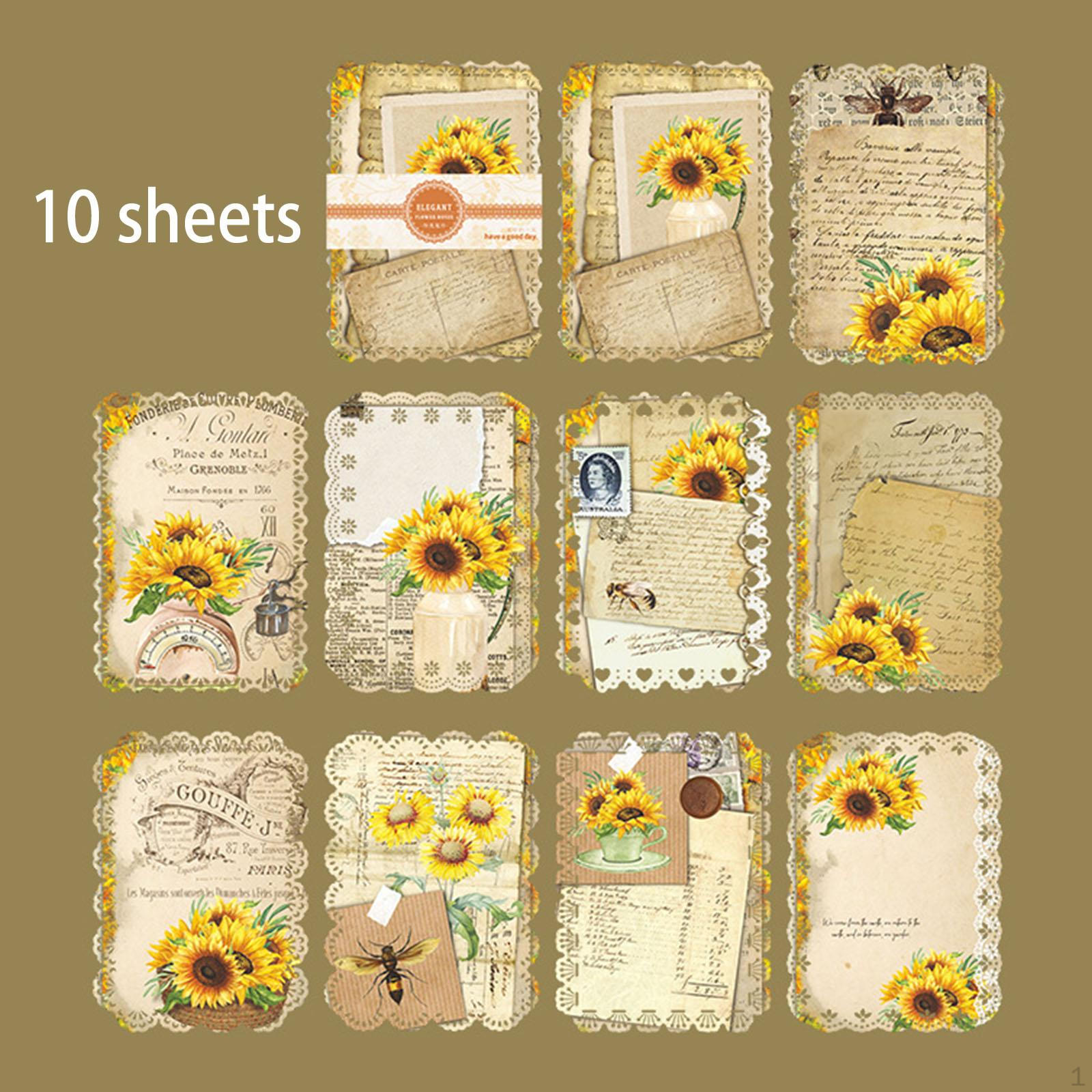 

10 шт. декоративная бумага для скрапбукинга размером 10 см x 14 см с цветочным узором для конверта, художественных промыслов, дневника